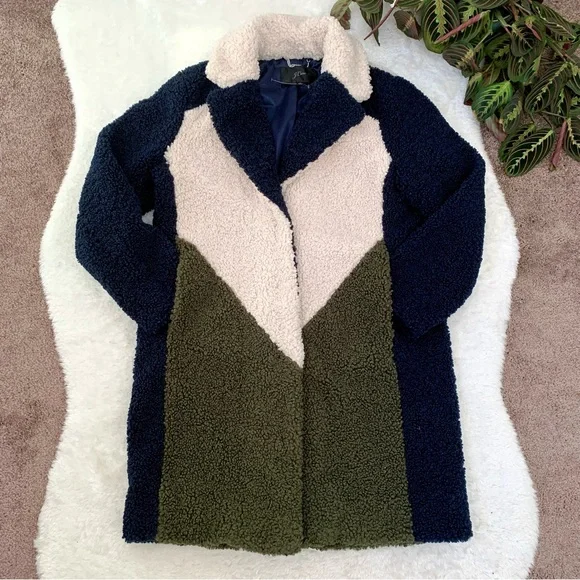 J.Crew Teddy Sherpa Topcoat in Colorblock - Picture 8 of 14